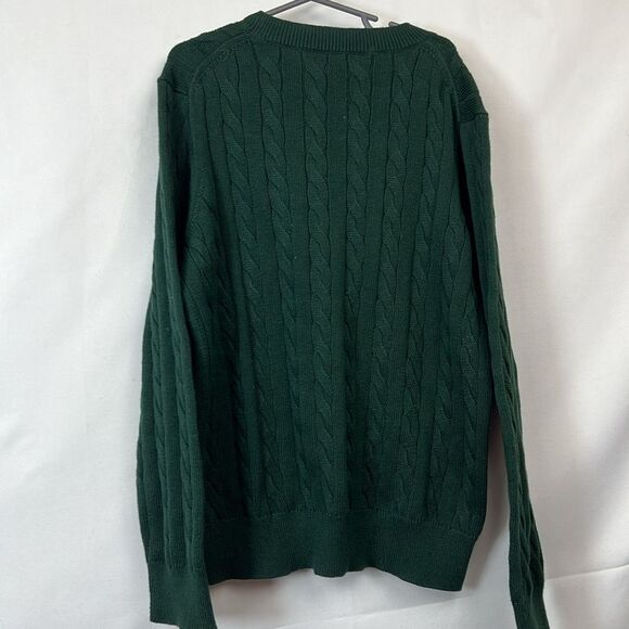 Crewcuts Factory Kids' cable-knit crewneck sweater Green NWOT size large (10-11) - Picture 6 of 9